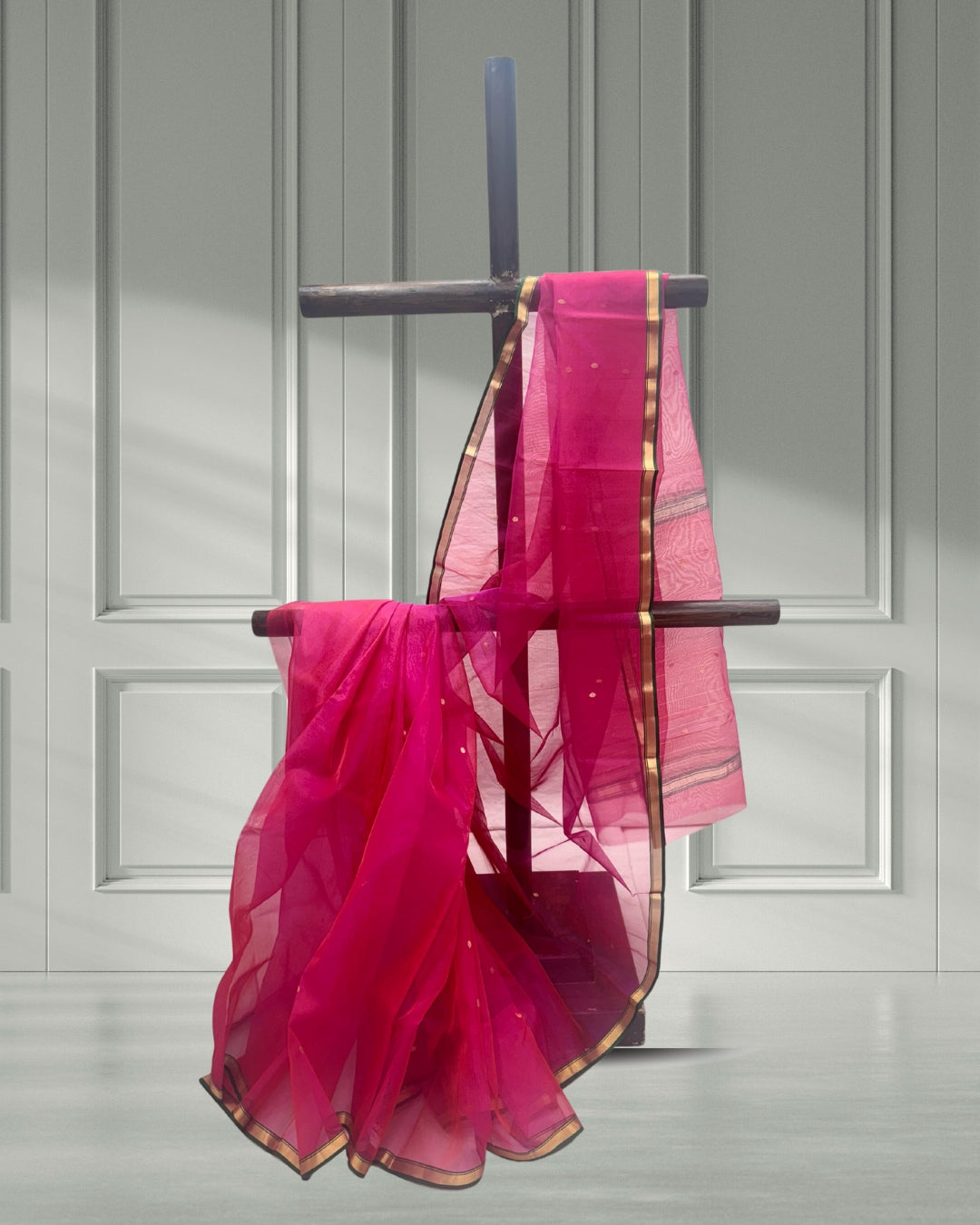 Chanderi Katan Piping Pink